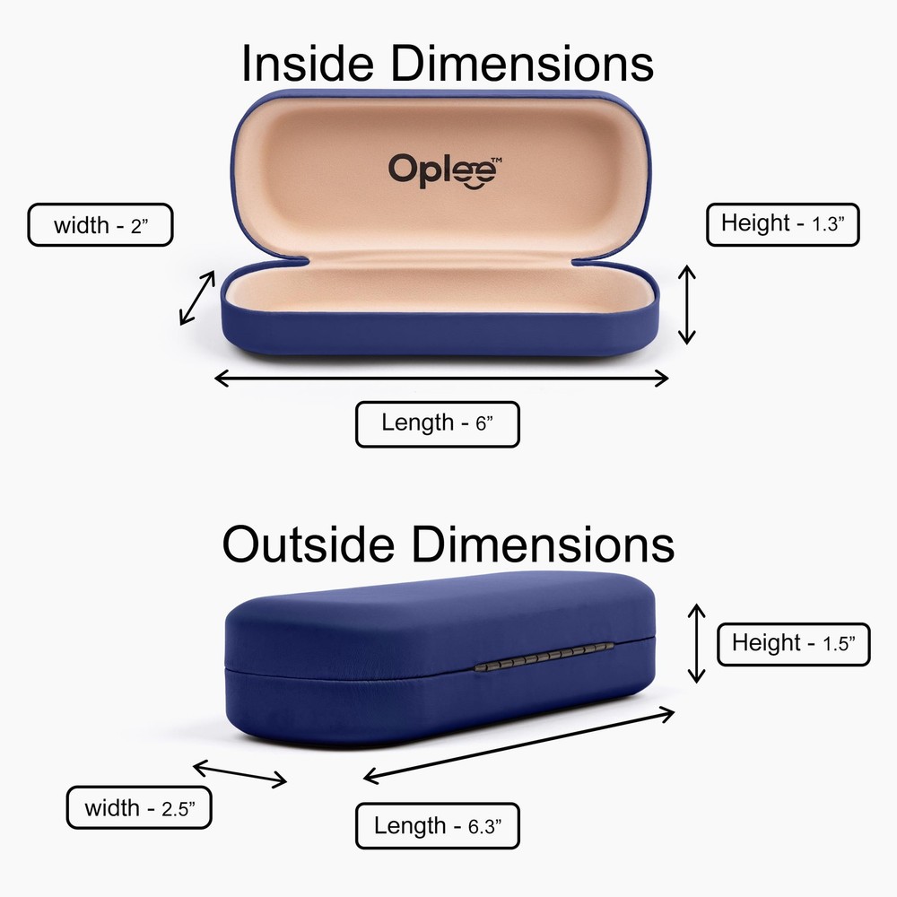 ™ Hard Shell Eyeglass Case with Grey Microfiber Cloth (2-Pack, Orange/Blue)