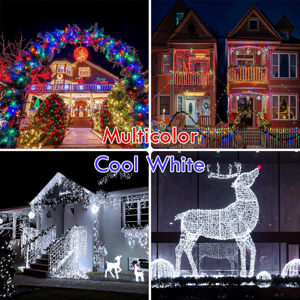 200 LED Color Changing Christmas String Lights 66FT | Remote Timer | Indoor Outd