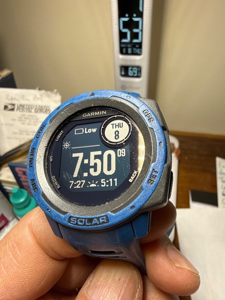 Garmin Instinct Solar 45mm Royal (GPS) with Box Papers Charging Cable