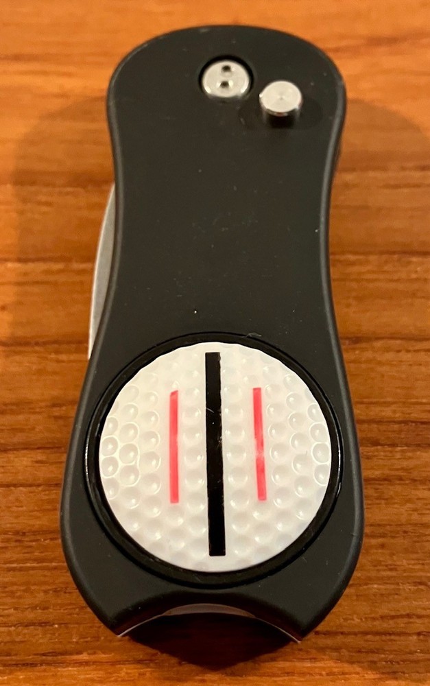 Pitchfork Pop Out Switchblade Alignment Golf Ball Marker Divot Repair Tool