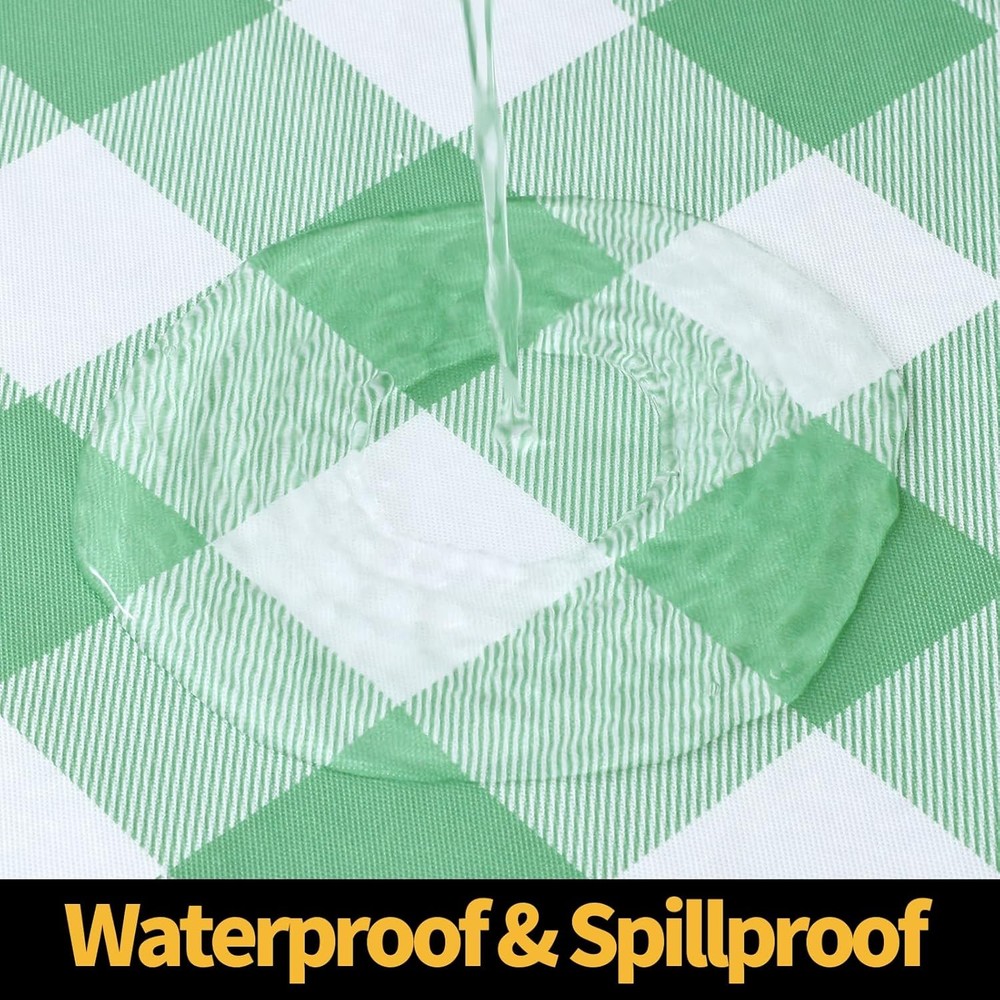 Picnic Table Cloth Elastic Waterproof Fitted Vinyl Tablecloths Flannel Rectangle