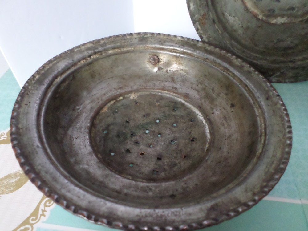 Set of 3 Strainers Colander Copper Wall Hanging with Loop Very Rustic