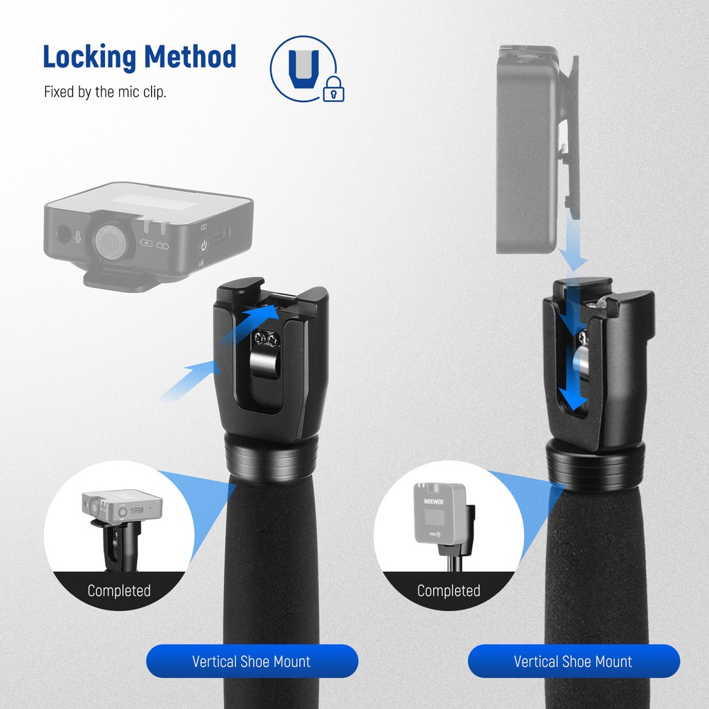 NEEWER 12''Telescoping Interview Wireless Lavalier Mic Handle for Go II DJI