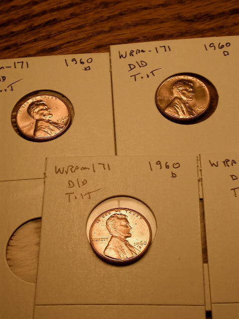 1960-D WRPM#171 D/D Tilted Ch/Gem BU/Uncirculated Red Lincoln Cent Error