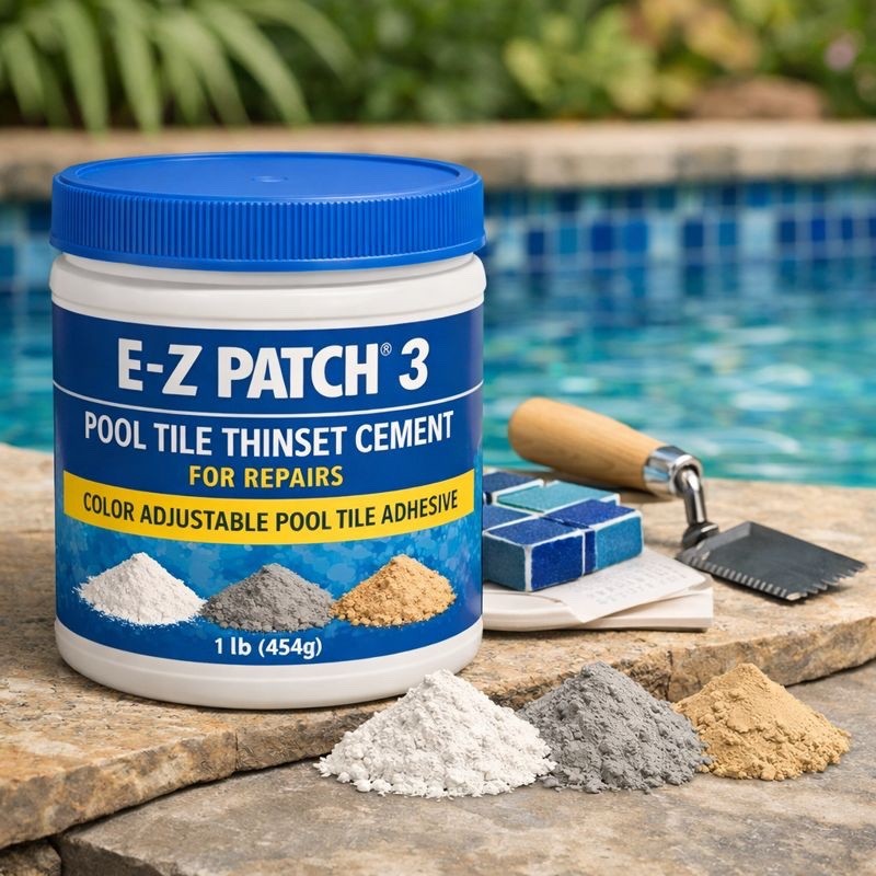 E-Z Patch 3 Pool Tile Thinset Cement for Repairs - Color Adjustable Pool Tile Ad