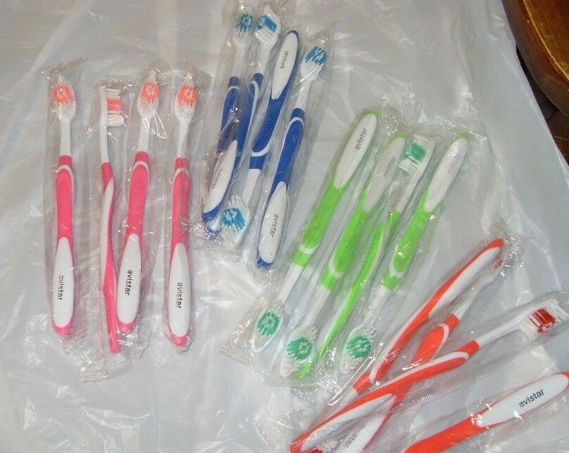 16 Individually Packaged  Large Head Medium Bristle Toothbrushes - 4 Colors NEW