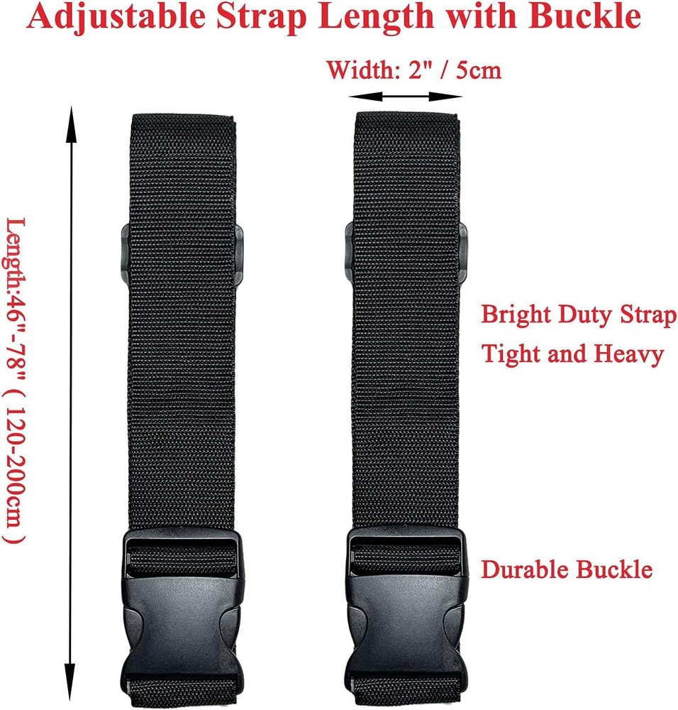 Lightweight 2 Pack Suitcase Belts: Adjustable Travel Straps with Quick Release