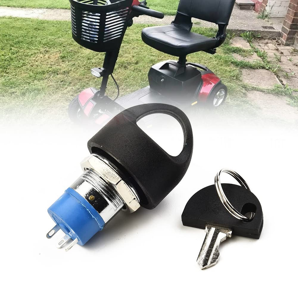 Ignition Switch with Key, Replacement Mobility Scooter Spare Start On/Off Igniti