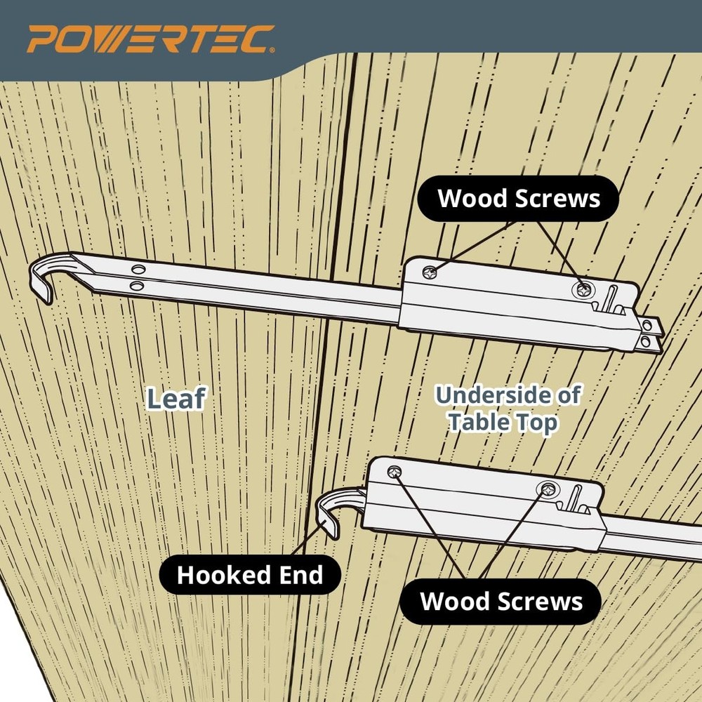 POWERTEC Drop Leaf Table Supports – Set 2PK, Metal