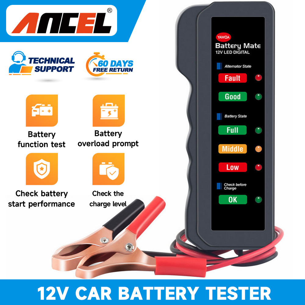 Car 12V Digital Analyzer Led Digital Diagnostic Tool Battery Load Tester