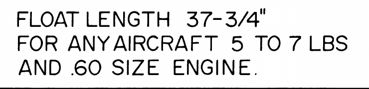 60 Size Floats RC Model Airplane Printed Plans