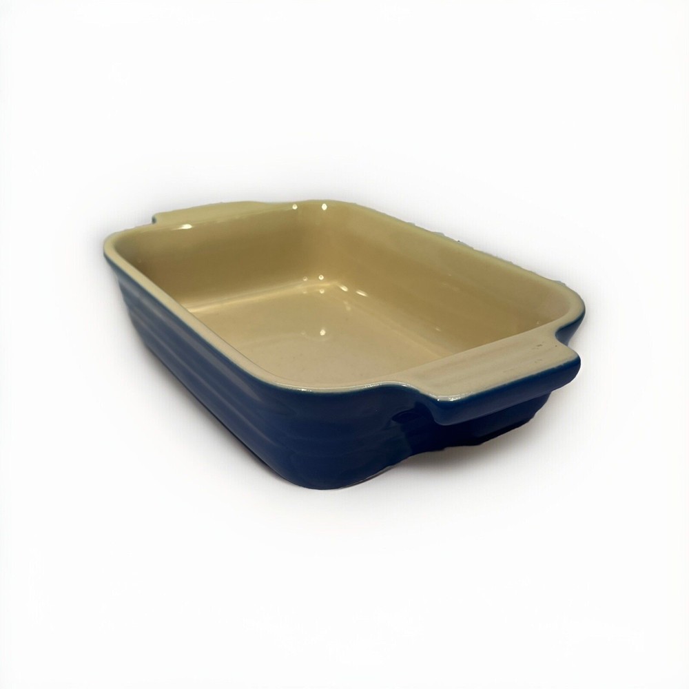 Le Creuset Small Blue Rectangular Stoneware 11-20 Baking Casserole Dish 7"x5"