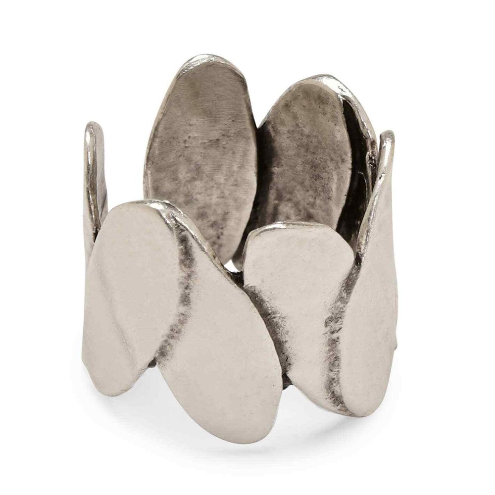 Handmade Brass Ring In Silver Plated - NR6831