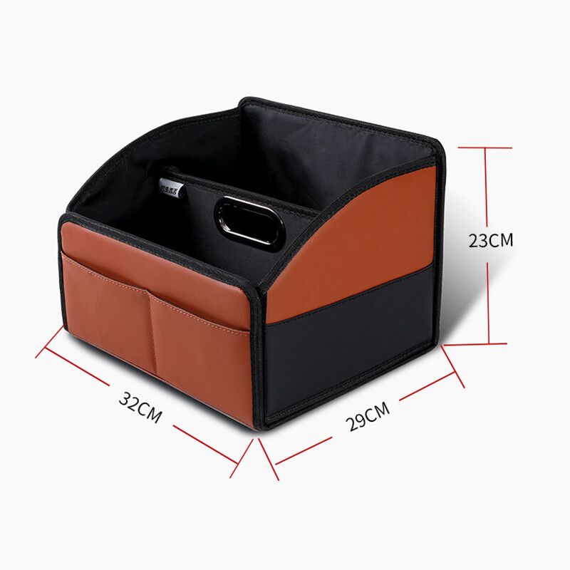 Co Driver Storage Box Car Front PU Leather Storage Box High-Capacity