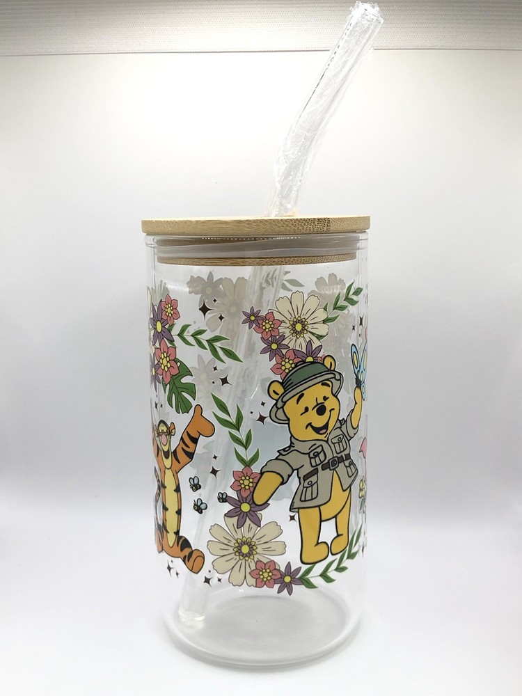 Vaso Con Pajilla I Tapa De Bambú