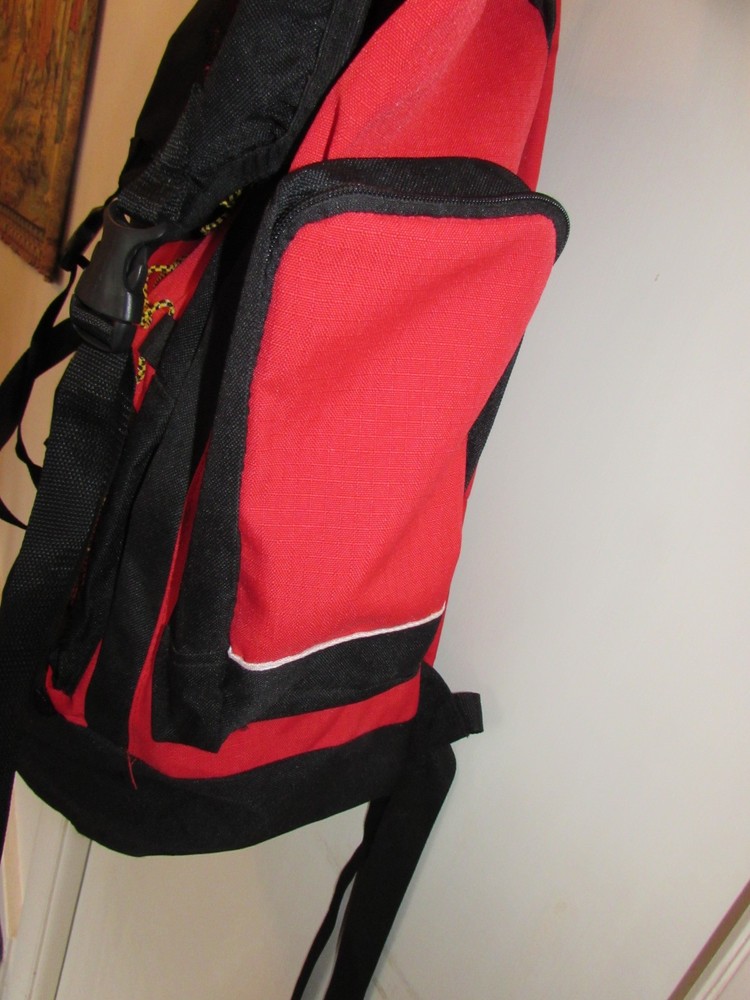 Staff Red Black Backpack 22x15x9 knapsack