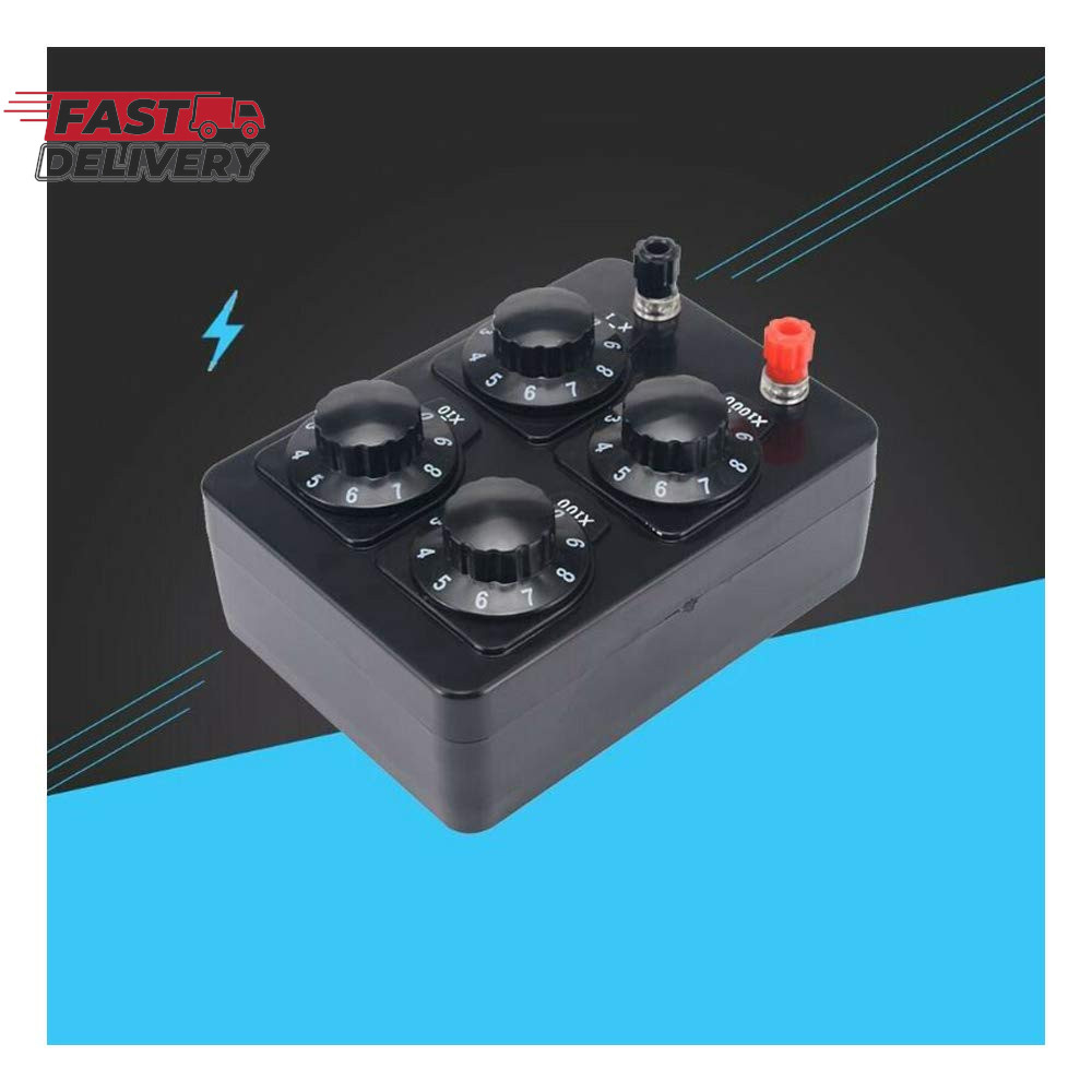 Acxico 1Pcs 0-9999 Ohm Simple Resistance Box Precision Variable Resistor for Phy
