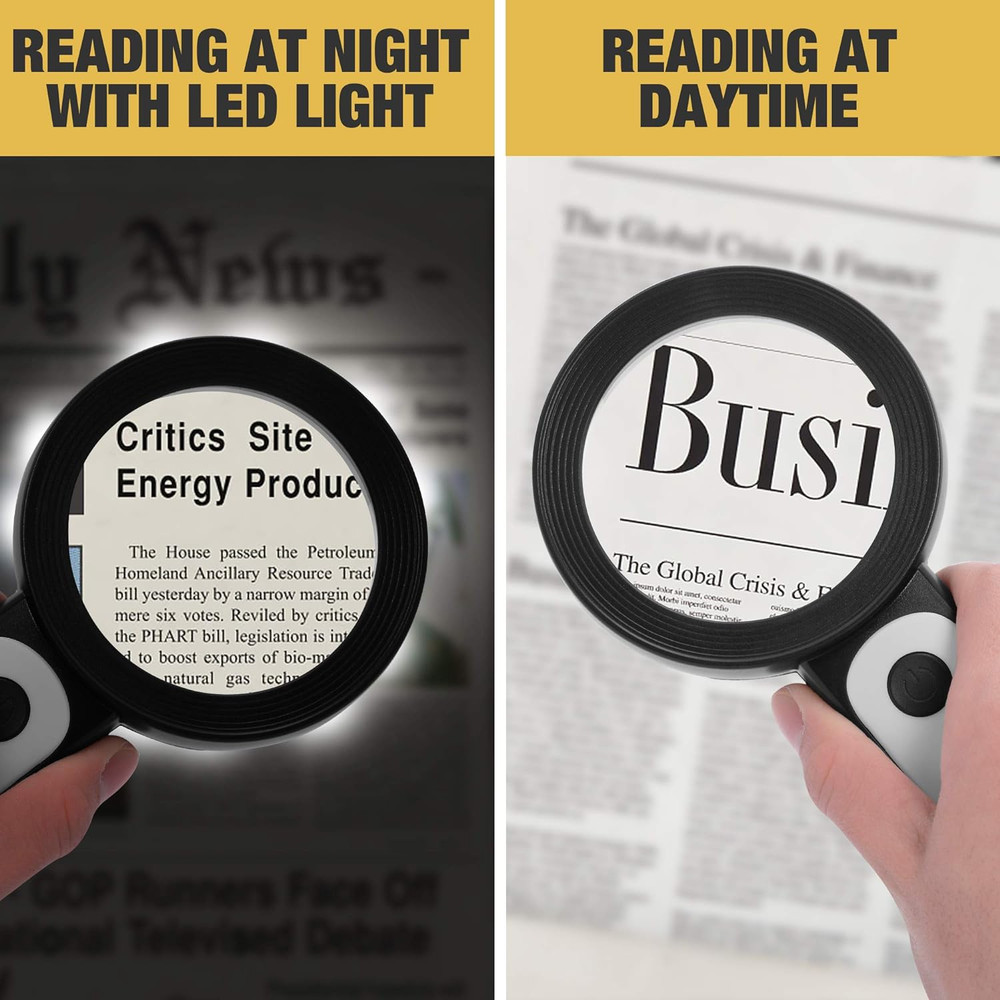 30X Handheld Magnifying Glass with 18 LED Lights – 3 Light Modes