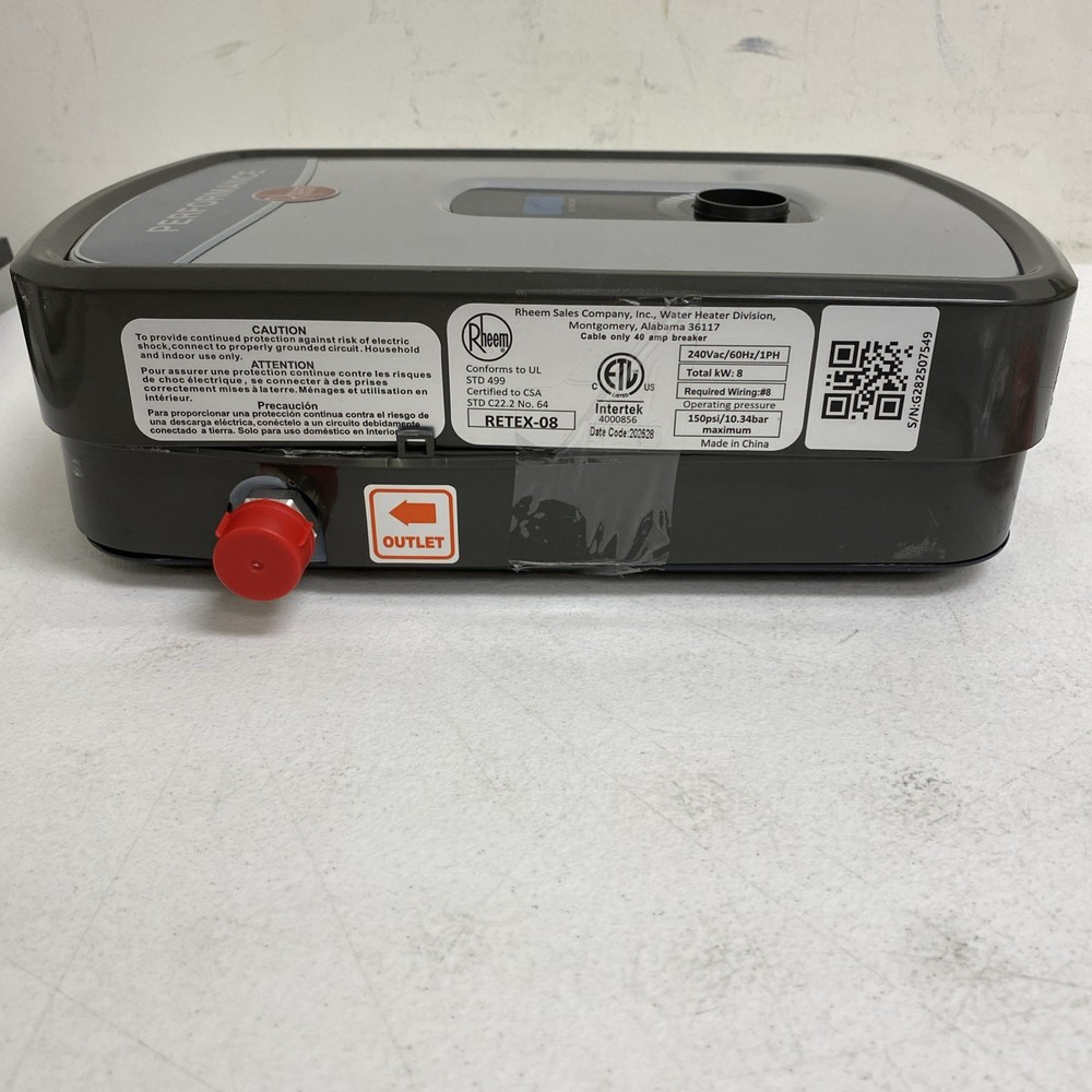 Rheem RETEX-08, 8kW Electric Tankless Water Heater
