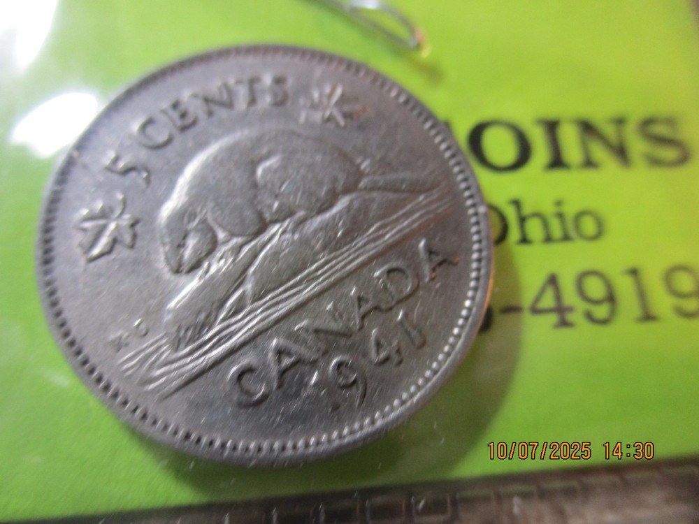 1941 CANADA FIVE CENTS 1 COIN T
