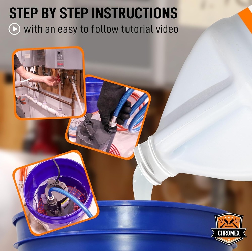 Chromex Tankless Water Heater Descaling Solution, 1 Gallon