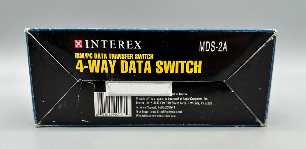Interex IBM/PC Data Transfer Switch 4-Way Data Switch MDS-2A Open Box!