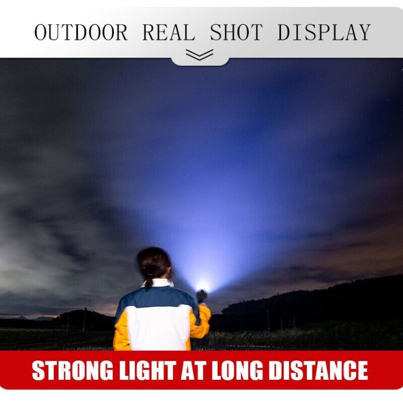 1000000 Lumens Super Bright LED Tactical Flashlight Rechargeable LED Work Light