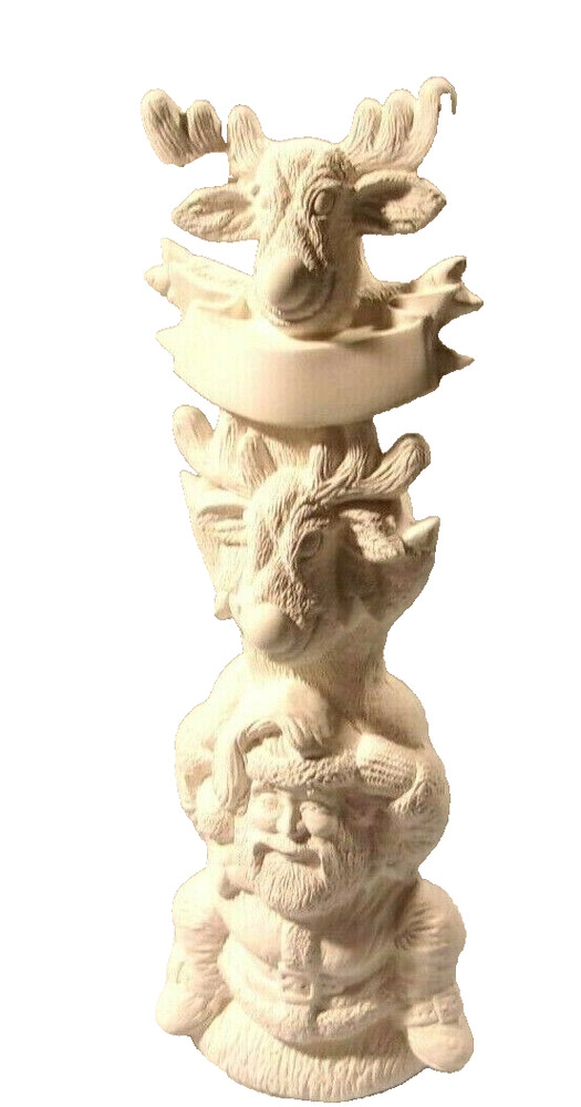 .  +++Bisque J*193  -42.1895 Ceramic Ready to Paint Reindeer Stack  Figurine