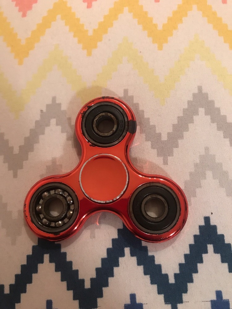 Used Red Metallic Fidget Spinner