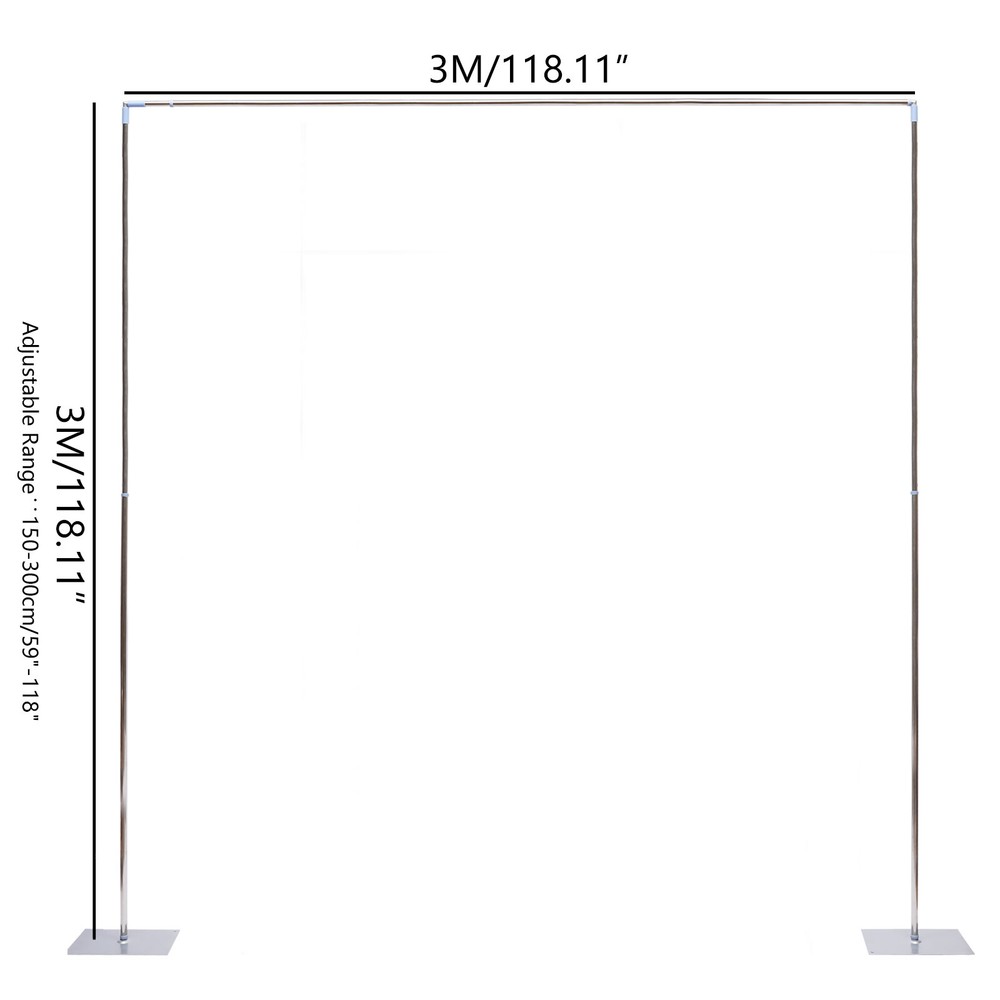 Adjustable 10ft × 10ft Heavy-Duty Wedding Backdrop Stand for Decor