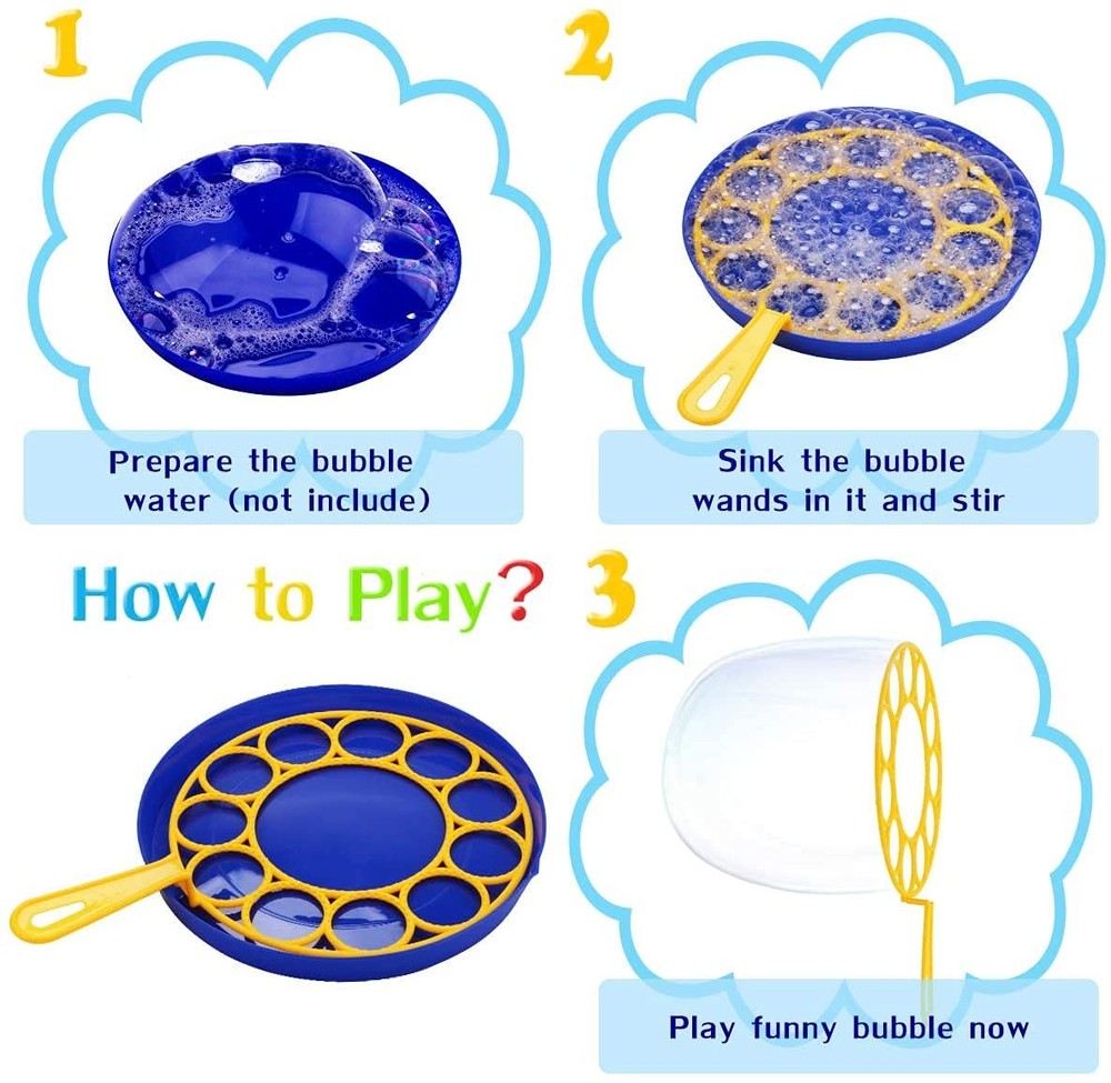 B bangcool Big Bubble Wands Set: Large Maker, Medium to Large, Blue