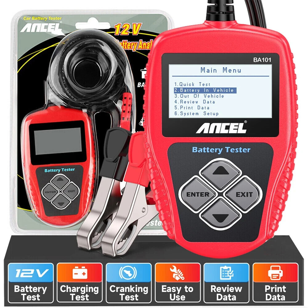 ANCEL BA101 100-2000 CCA Car Auto Load Battery Tester Tool Digital Analyzer 12V