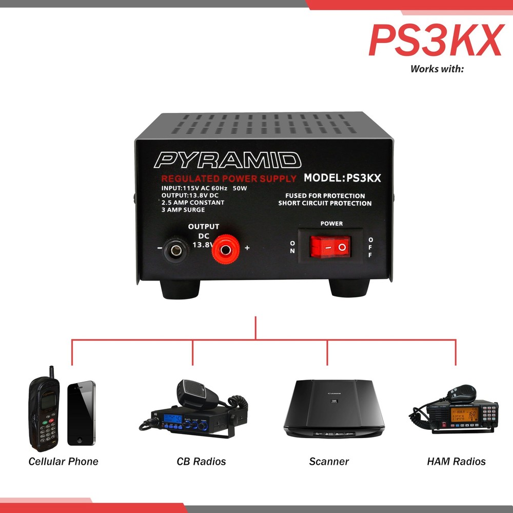 Universal Compact Bench Power Supply - 2.5 Amp Linear Regulated Home Lab Benc...