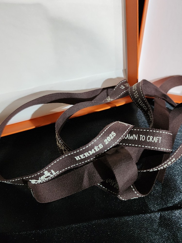 Authentic Hermes Empty Box #57 w/Tissue Paper & Ribbon