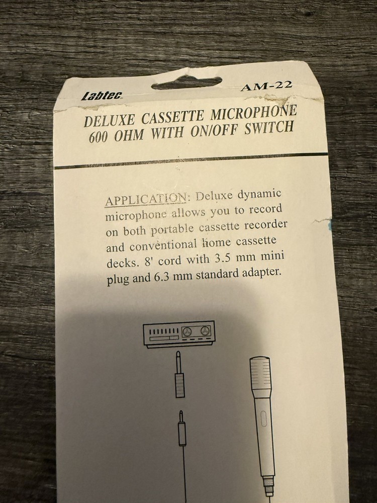 Labtec AM-22 Deluxe Cassette Microphone *New*