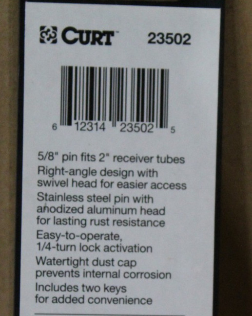 CURT 23502 RIGHT ANGLE HITCH LOCK