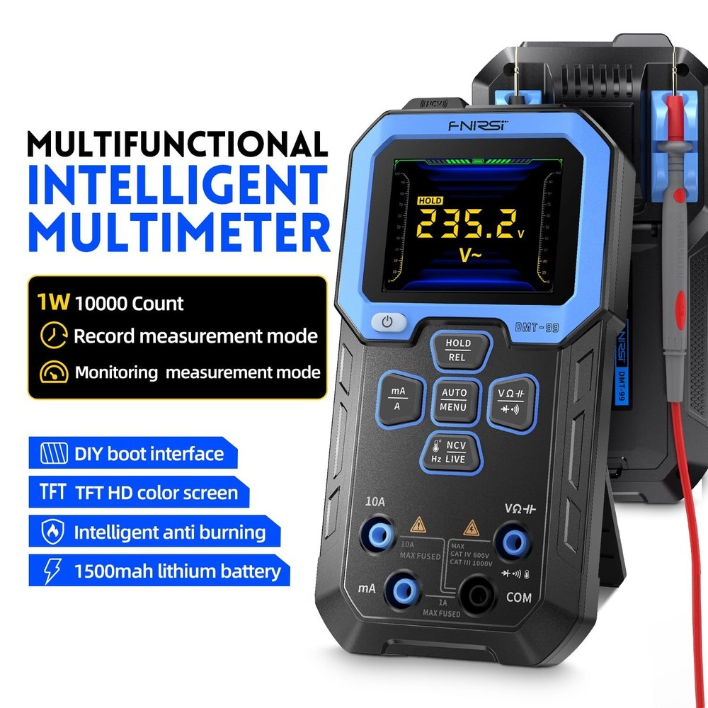 Advanced Digital Multimeter 9999 Counts TRMS - Rechargeable with TFT Display
