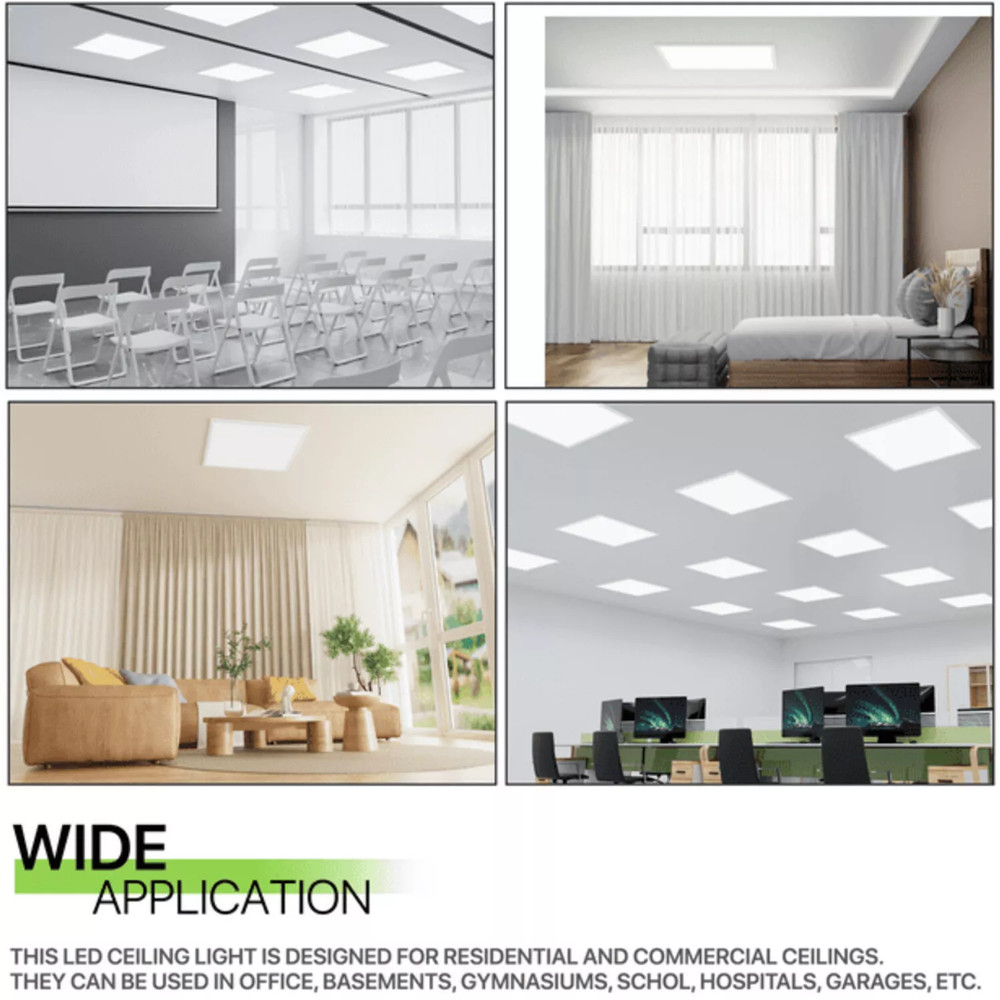 4 Pack 2X2FT LED Panel Light 45W Drop Ceiling Troffer Flat Fixtures 5000K White