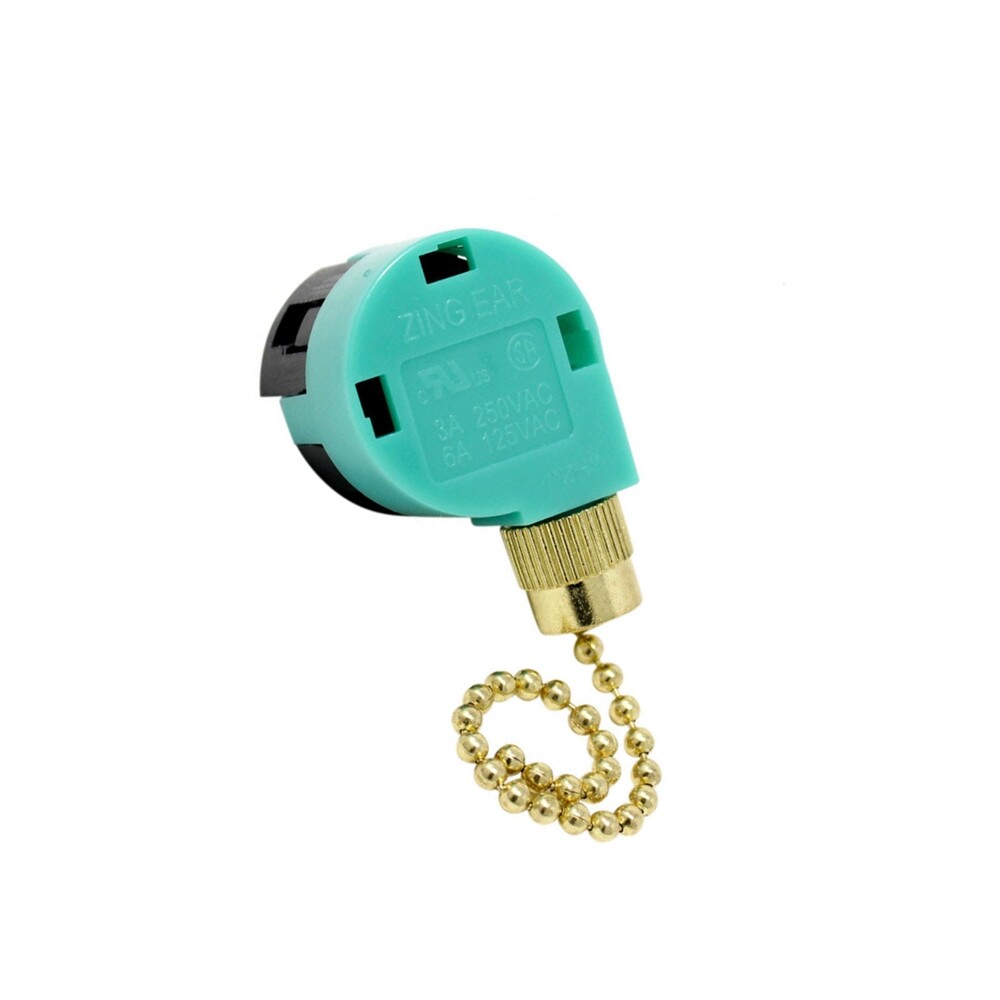 ZING EAR ZE-268S6 Pull Chain Switch 4 Wire 3 Speed Ceiling Fan Switch 6A 125V US