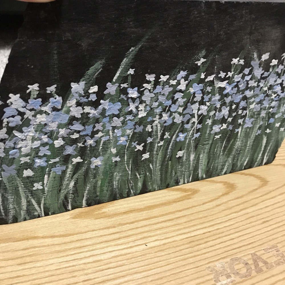 Hand painted Floral Slate - Bluets