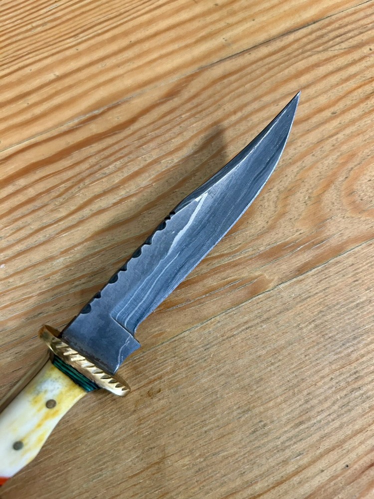 Damascus Unbranded Custom Made Fixed Knife Sheath 7.5”