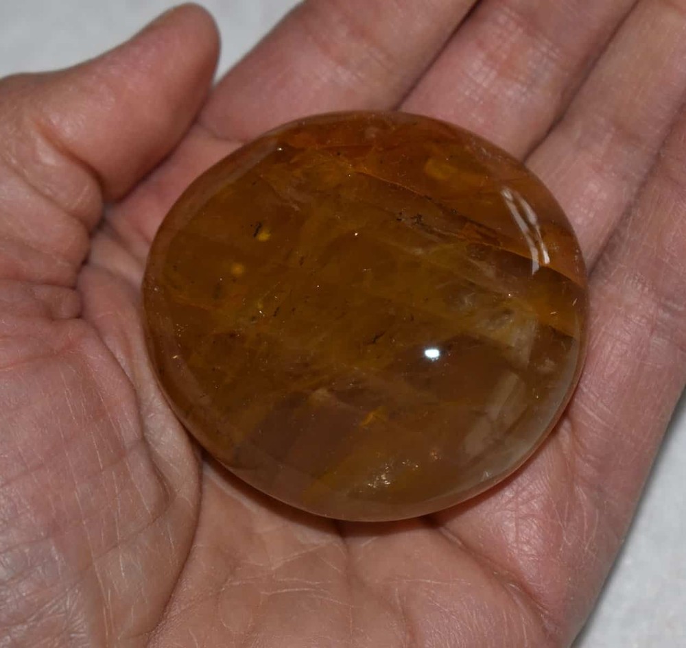 Yellow Hematoid Quartz Palm Stone #13