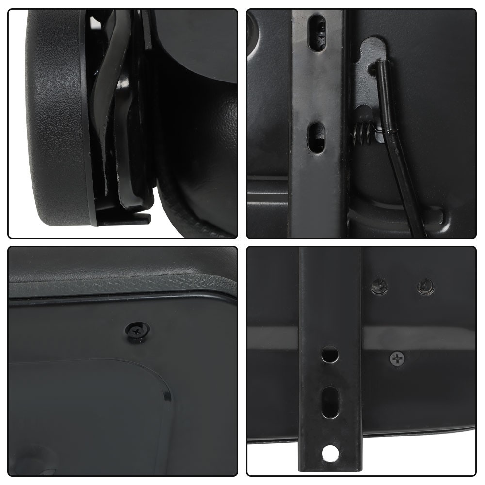 Universal Forklift Tractor Seat PVC Adjustable Backrest Armrest Mower Seat