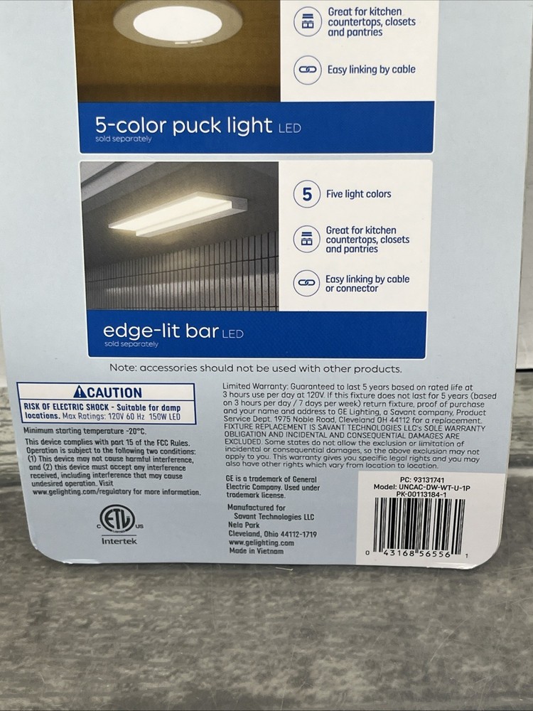 GE Gesture Control White Undercabinet Motion Activated Switch. {3}.