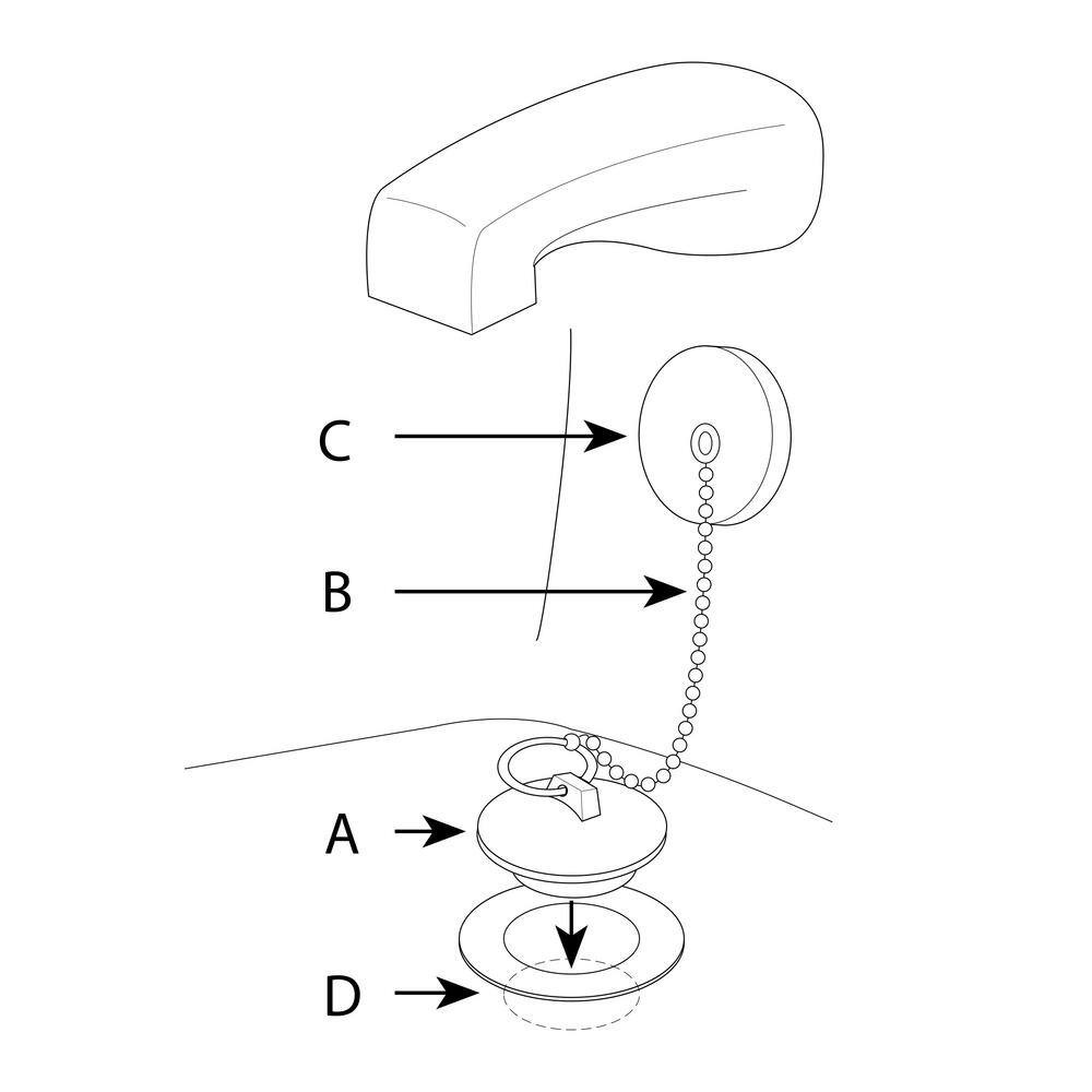 1-1/2 In. - 2 In. Universal Tub Stopper with Chain (2-Pack)