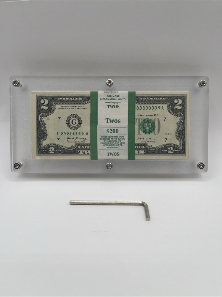 Acrylic 100 pack Bank Note BEP Currency Display Dollar Case Frame Money Holder