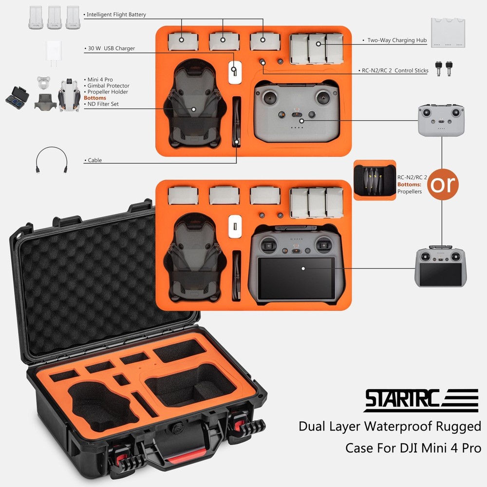 STARTRC Mini 4 CASE, Orange, Suitcase set