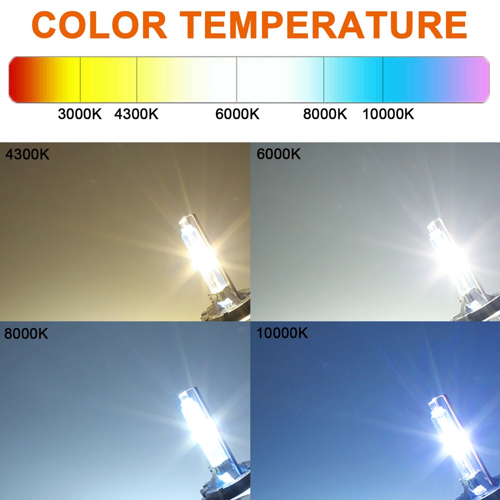 2 Pack D2S 35W 10000K HID Xenon Replacement Low/High Beam Headlight Lamp Bulbs