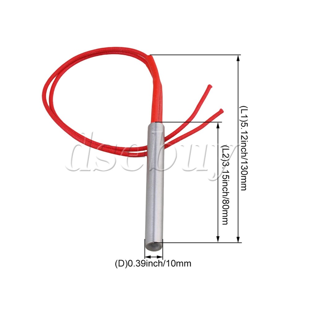 AC 110V-190W 9.5x80mm Heater Electric Hot Rod Stainless Steel Heating Element