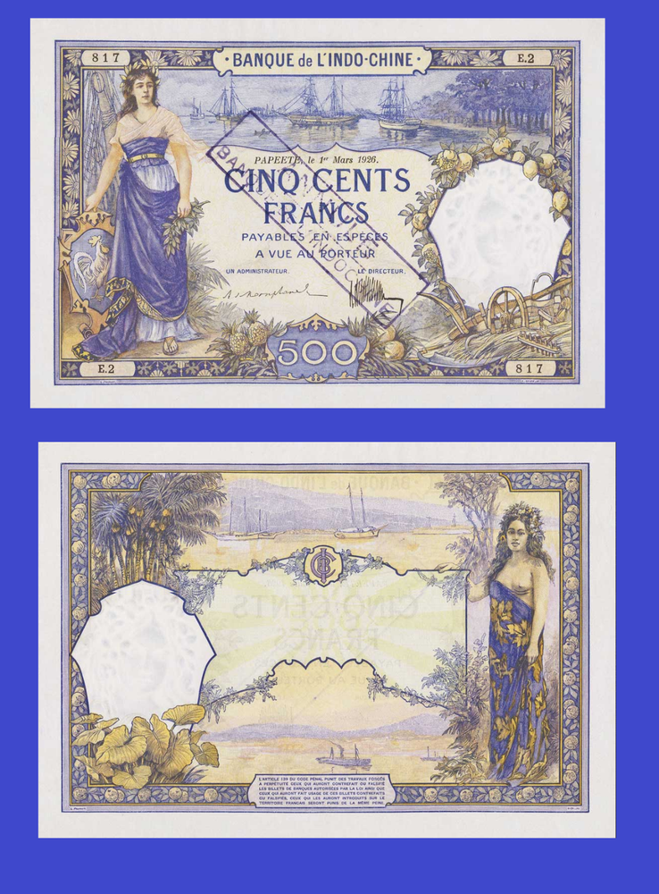 Tahiti 500 francs 1926 - Copy